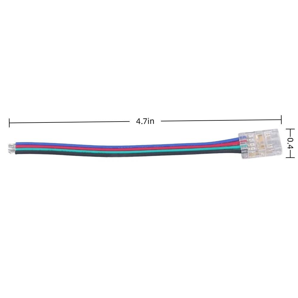 10pcs 4PIN COB LED Connectors 10mm Wire to Strip Connectors RGB Light Connectors For Home Party