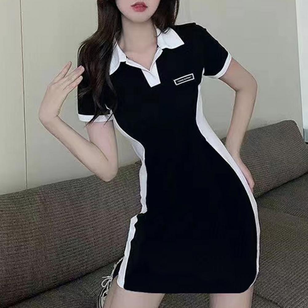 Summer Dress Women Sexy Casual Sheath Mini Dresses Ladies Solid V-Neck Short Sleeve Bodycon Dress