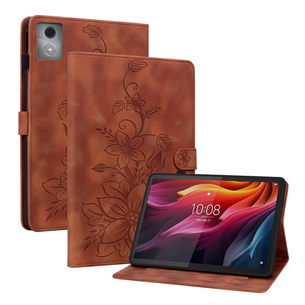 Custodia in Pelle PU Goffrata per Lenovo Tab K11 M11 Plus 2024 11,45 Pollici TB-352FU Copertura con Supporto Posteriore in TPU con Slot per Scheda Antiurto Funda
