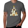 Xmas Funny Crazy Cat Lover Meowy Catmas Cat Christmas Tree Tshirt Christmas Casual Short Sleeve Top
