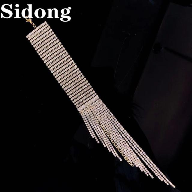 

Модный длинный браслет со стразами и кисточками, украшения для рук для женщин, свадебные браслеты с кристаллами, свадебные украшения