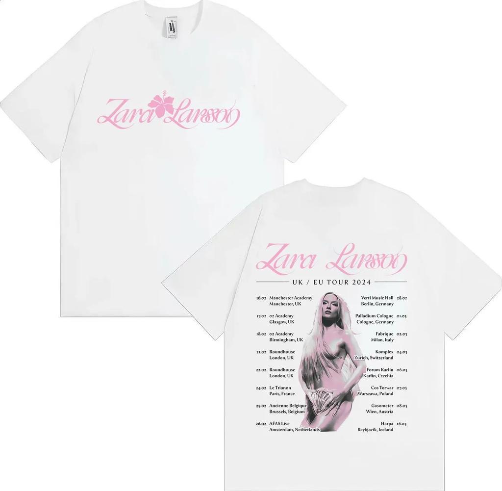 Zara Larsson Midnight Sun Global Tour Maglietta Mercah Uomo Donna Poster Album Stampa Grafica Magliette in Cotone Collo Ampio Top Oversize