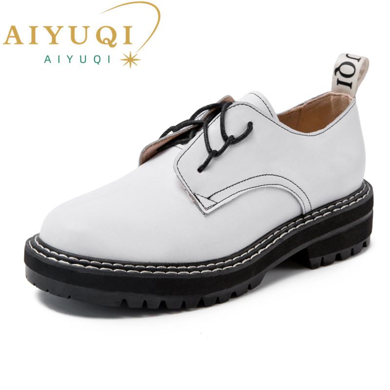 Fashion Retro Women Shoes Genuine Leather 2025 New Spring British Style Student Shoes Wild Thick Large Size 41 42 43 Ladies Oxford Shoes
