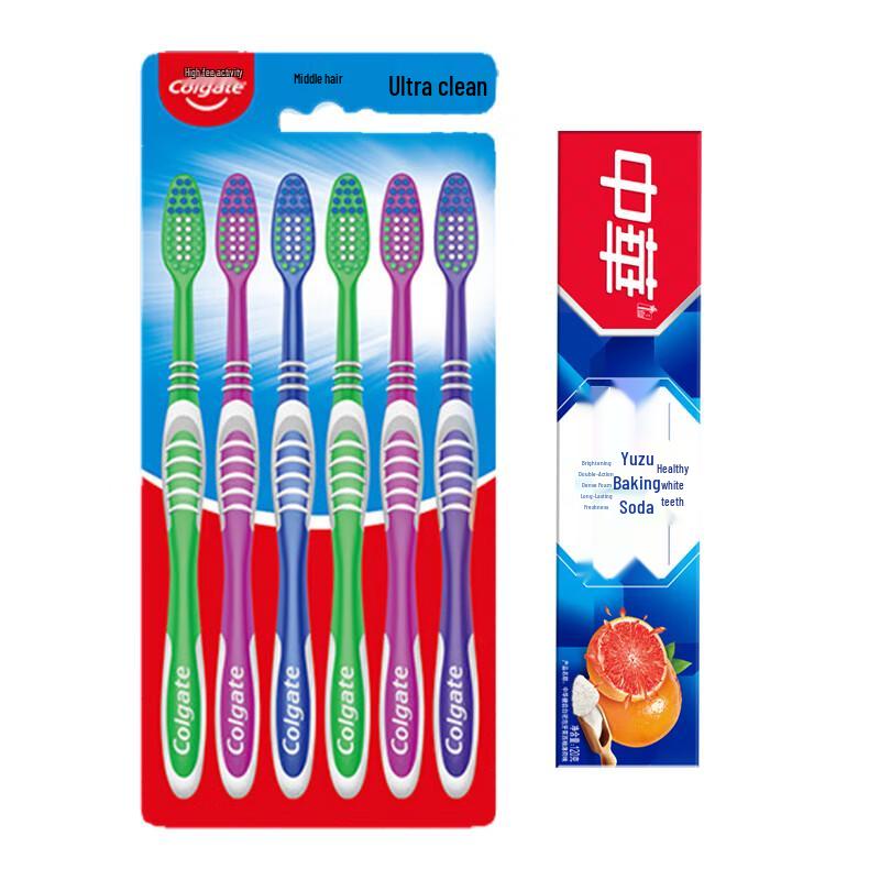 

Colgate Super Clean Toothbrush 6-pack with Grapefruit Mint Toothpaste