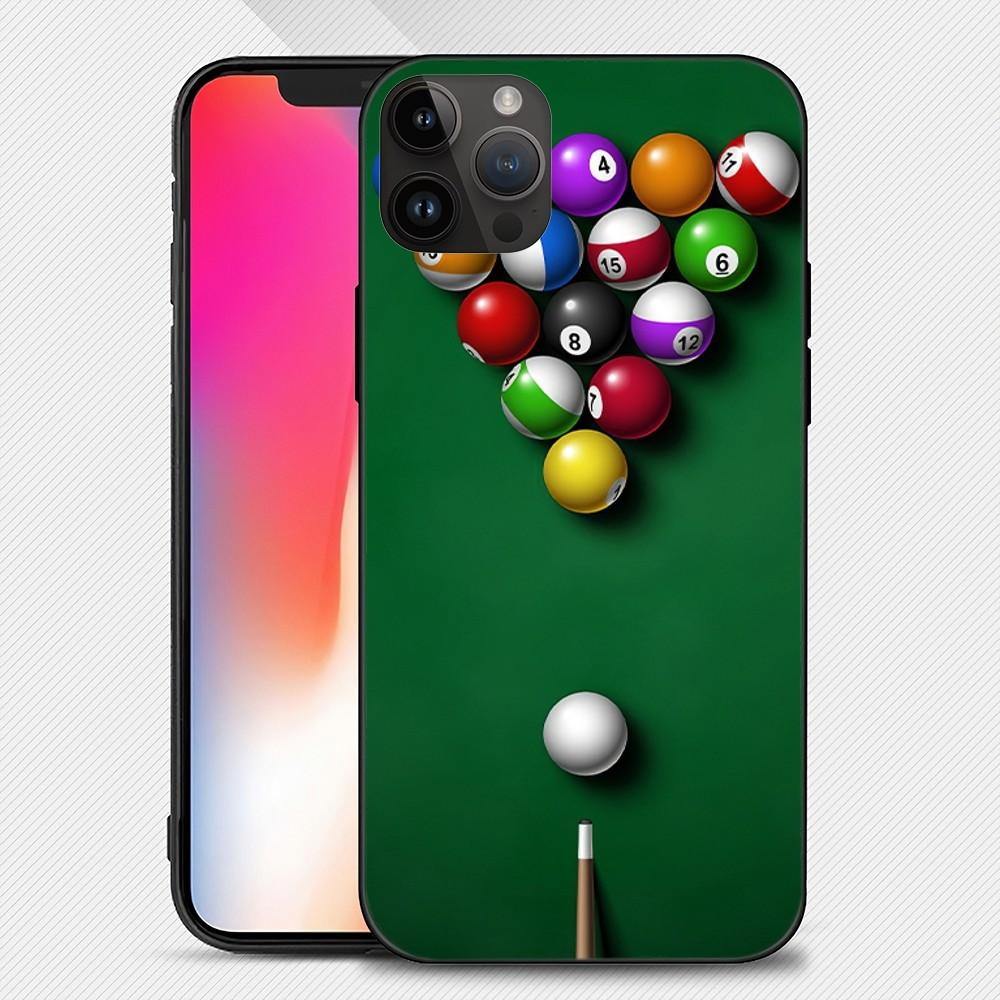 Billiards Snooker pool Phone Case iphone15 14 13 12 11 Pro Max Mini X 7 8 Soft Case