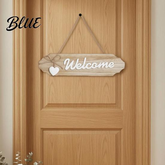 Rustic Hanging Door Decoration Wooden Welcome Pastoral Sign Decor Front Style Wall Halloween Hanger Ornament with Hemp Rope for