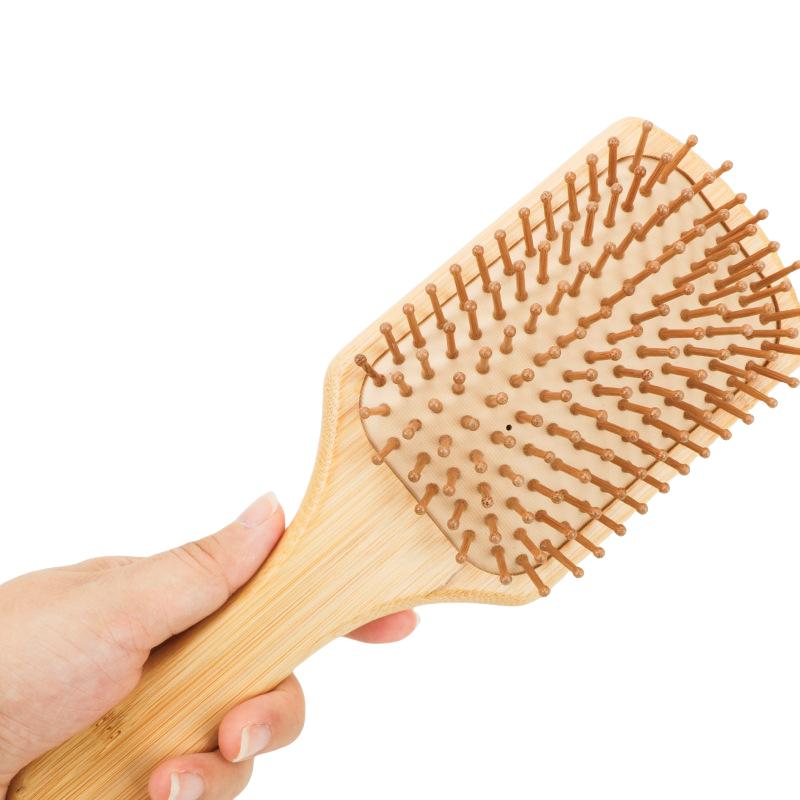 1 Pc Natural Bamboo Comb Paddle Detangling Hairbrush , Scalp massage comb , Wide-tooth comb No Bristle , Suit for Women Men Kids