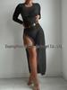 2024 Beach Vacation Mesh Swimsuit Long Cover-Up Dress - Sexy Round Neck Transparent Bikini Cover-Up