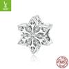 Winter Snowflake Diy Bracelet Beaded Accessories, Christmas S925 Silver Pendant