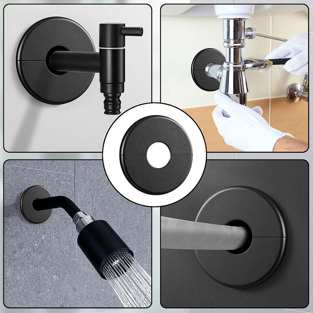 Useful ABS Shower Faucet Cover Round Black Faucet Decorative Cover White Faucet Accessories Shower