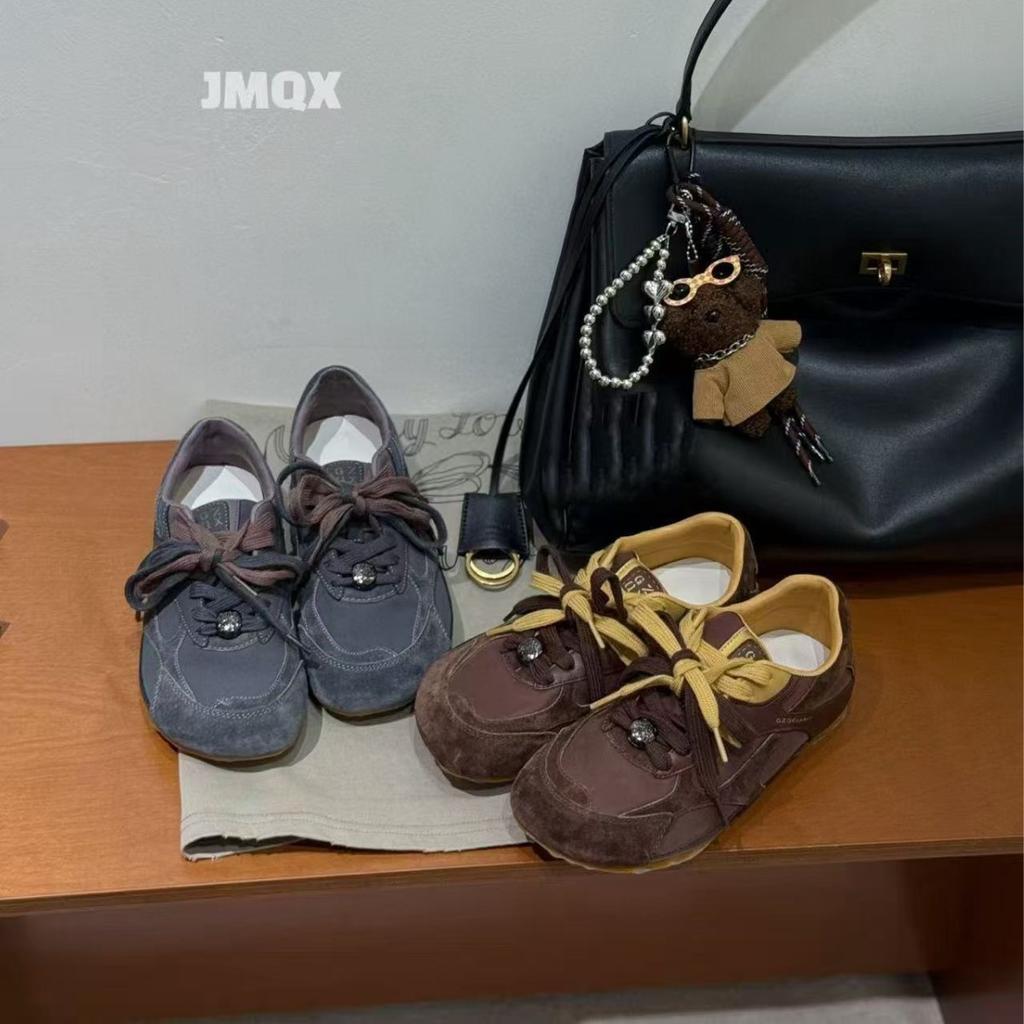 Cowhide Version~ Ugly Cute Moral Training Shoes Women's Little White Shoes Casual 2025 Versatile Leather Sports Board Shoes Niche Explosion