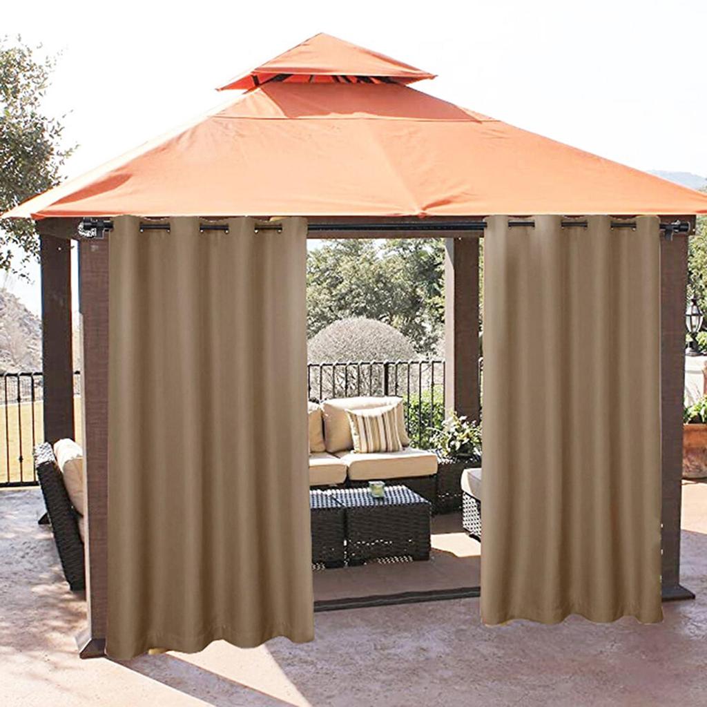 1/2/3/4 Outdoor Curtains for Patio Waterproof, Light Filtering Privacy Outside Curtains for Living Room, Gazebo, Porch, Pool