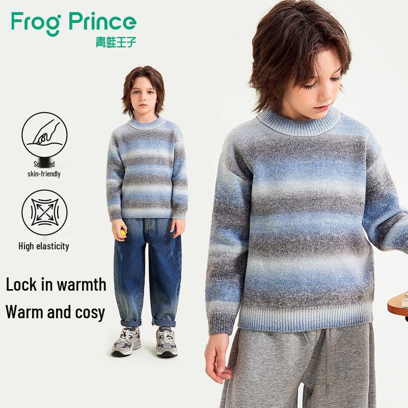 Frog Prince Kids 2025 Fall/Winter Cozy Striped Knit Sweater 120