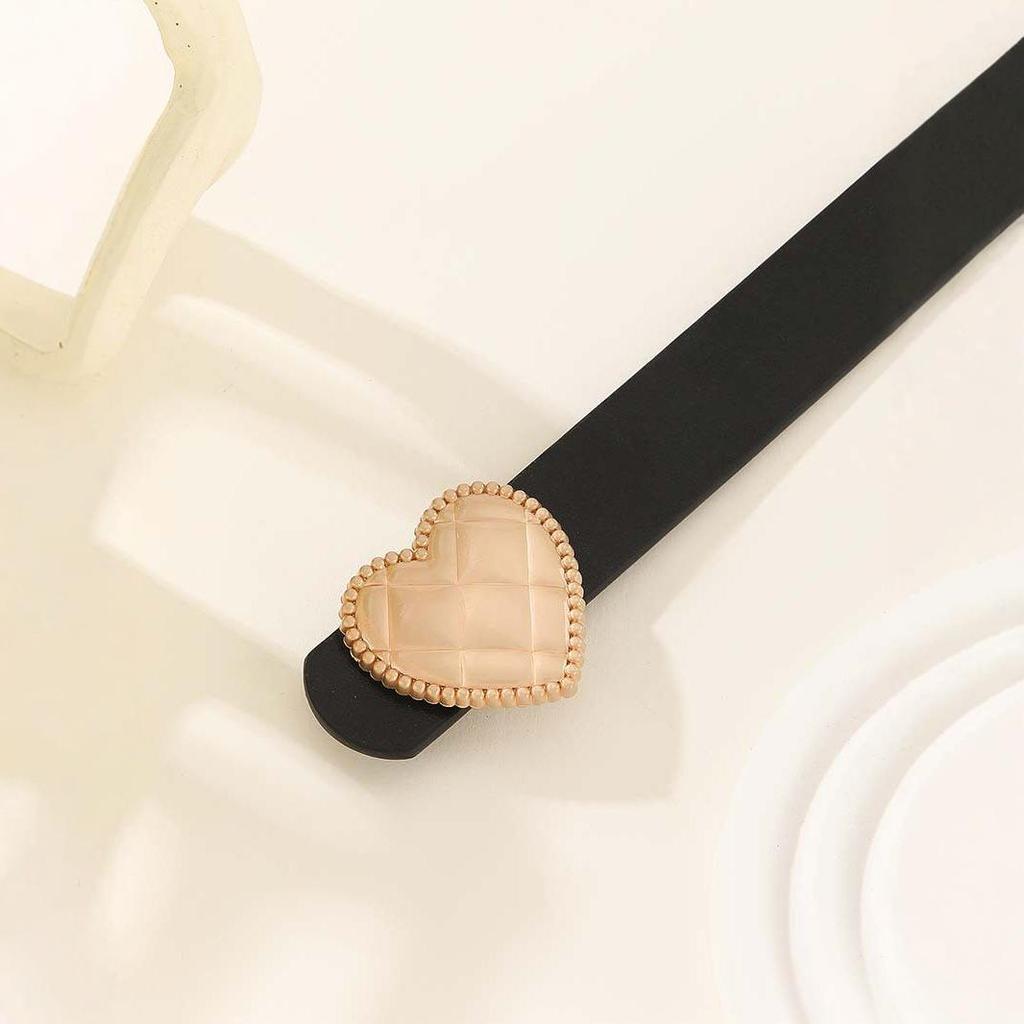 Heart-Shaped Women's Fashion Black Waist Belt for Jeans