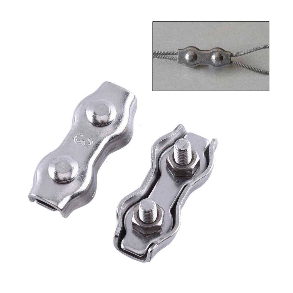 10pcs Stainless Steel M3 Duplex Clips Sturdy Design Wire Rope Clips  Cable Management