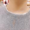 Creative Key Shape Necklace for Women Jewelry Silver Plated Zircon Sweater Chain Necklace Collars Birthday Gift Party Jewelry