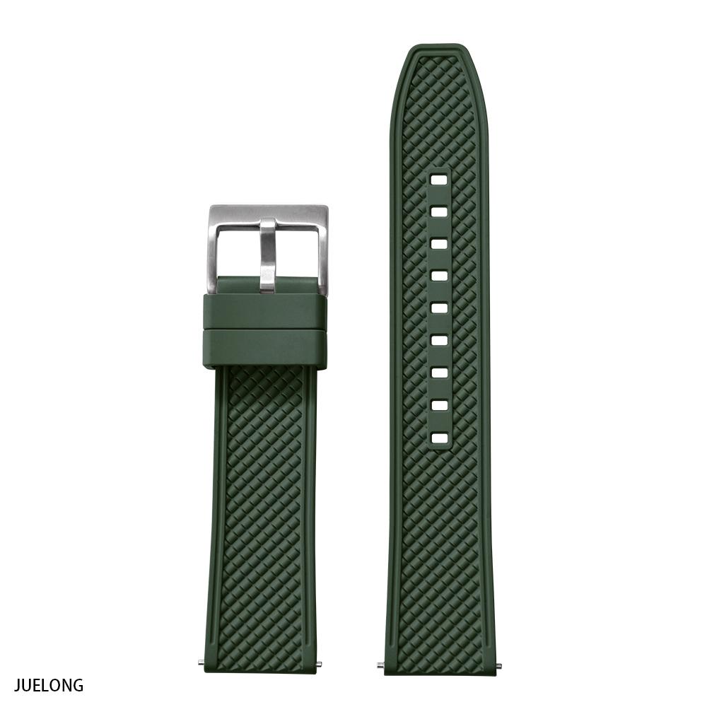 

New Design HAISCH FKM Rubber Watch Strap 18mm 20mm 22mm 24mm Bullet Shape Quick Release Watch Bands Diving Waterproof Wristbands 18mm