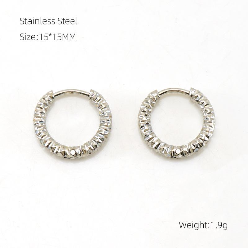 Persönlichkeit Einfache Edelstahl Geometrische Ohrringe Nischen Design Titan Stahl 18k Gold Runde Oval Ohrringe Frauen