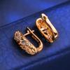 FEEYOO Clip-Ohrringe, Roségoldfarben, modische Ohrringe für Damen, Zirkonia, Ohrstecker, Schmuck