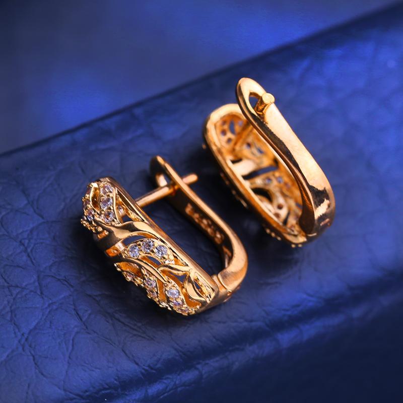 FEEYOO Clip-Ohrringe, Roségoldfarben, modische Ohrringe für Damen, Zirkonia, Ohrstecker, Schmuck