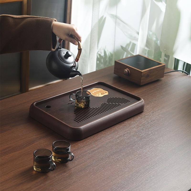 2025 Solid Wood Tea Tray: Modern, Draining Tea Table Set for Home