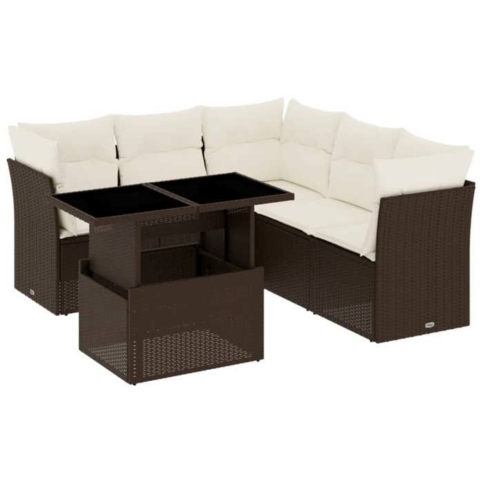 VidaXL Garden Furniture Set with Cushions 6 Pcs Brown Braided Resin 3266583