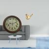 Elegant Singing Bird Wall Clock And Golden Birds Figurine Statue for Dining Room Office Living