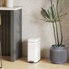 5L Rectangular Compact Bin Steel Body Removable Bucket Quiet-Close Lid W/ Pedal Lid Rubbish Trash Can Home Office Bedroom Bathroom Living Room
