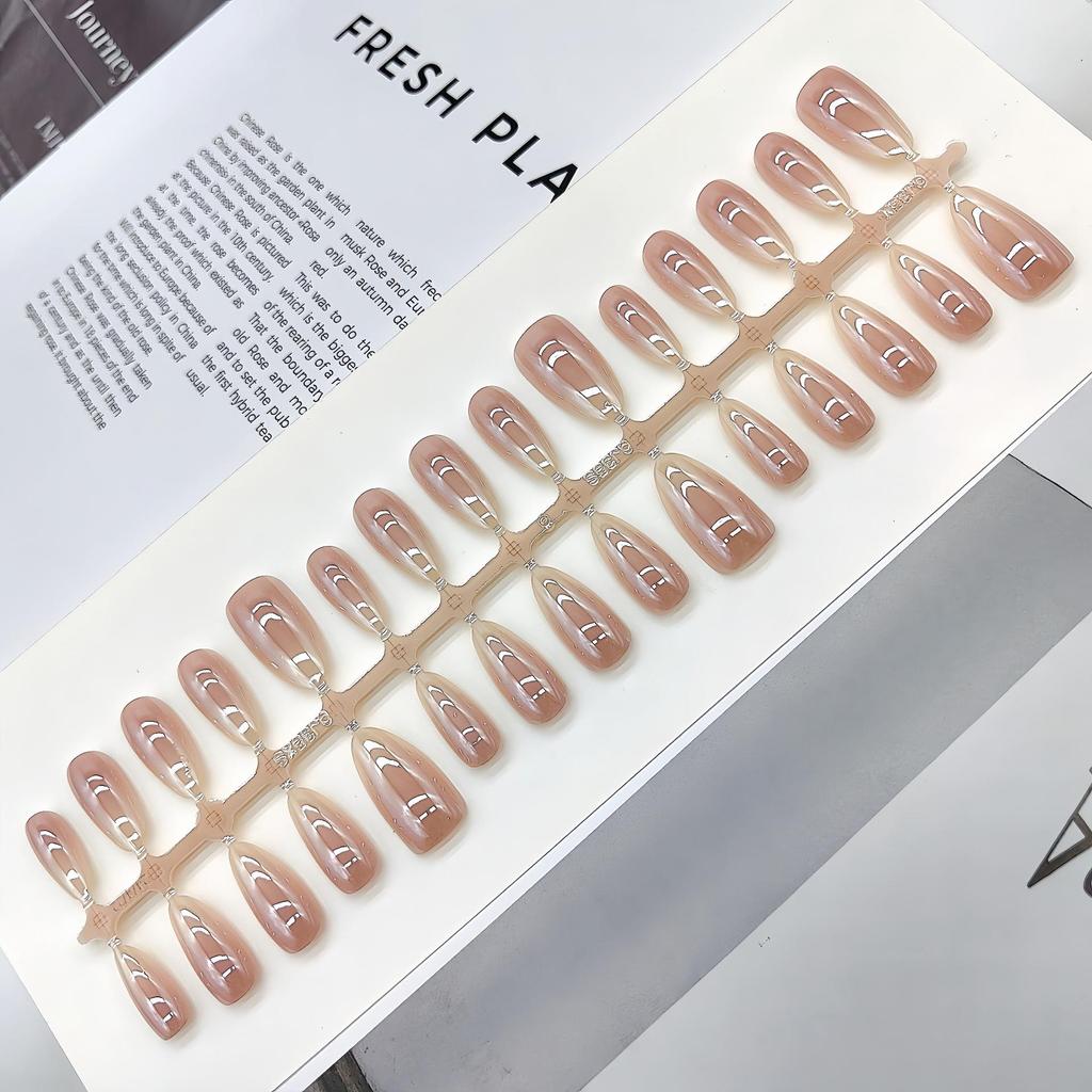 Aurora Cat-Eye Gradient Blush Electroplated Nail Tips
