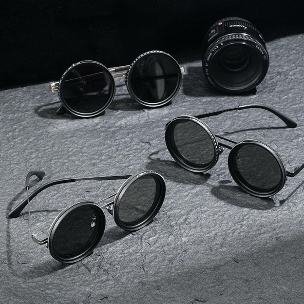 ND9 Adjustable Dimming Glasses Round Fishing Sunglasses Fashion Outdoor Eyewear  Outdoor Activities