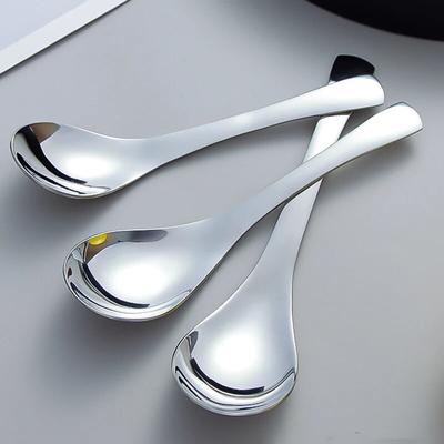 2 szt./zestaw Srebrny Stal nierdzewna 304 Pogrubiona i Pogłębiona Łyżka Łyżeczka do deseru Domowa Łyżka do zupy