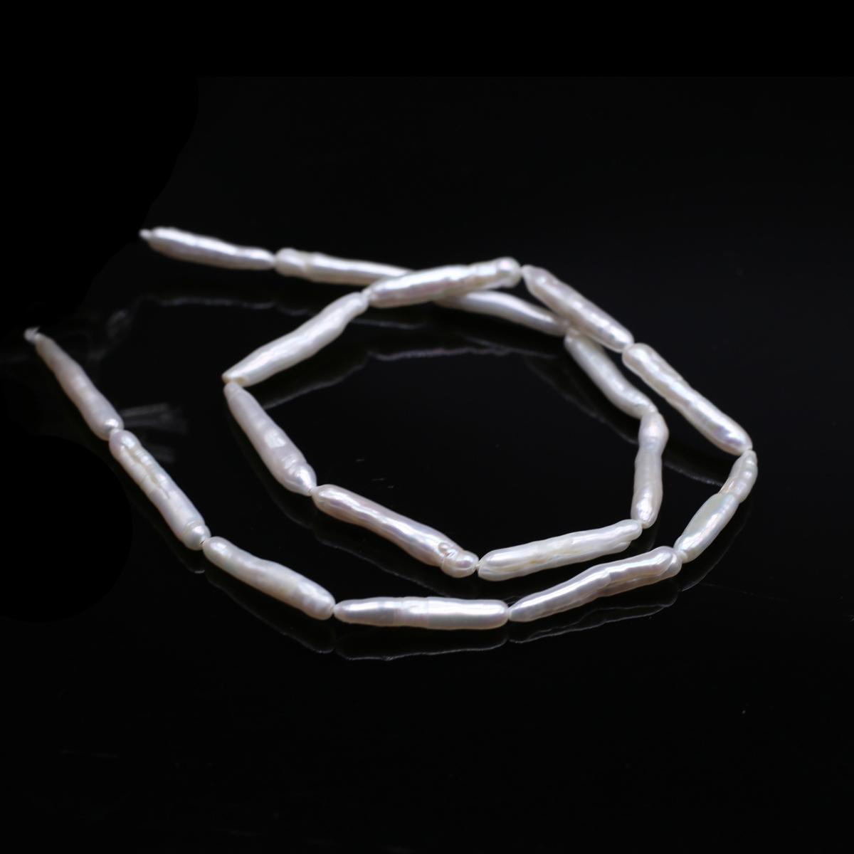 

1String, White Natural Freshwater Pearls, Handmade Strip Pearl Beads for Jewelry Making DIY Necklaces, Bracelets Crafts (Beads 23×4mm, Length 36cm) 1String/23×4mm-36cm белый