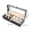 Multi-Functional Showcase 6 Slot PU Leather Watch Box One Word Lock Dustproof