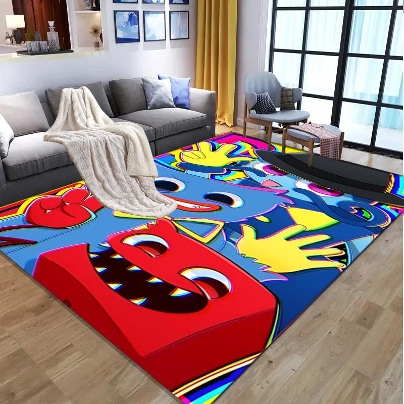 Huggy Wuggy Pattern Rug, Indoor/Outdoor Mat, for Picnic, Gameroom, Bedroom, Office, Living Room, Home Decor Carpet, Birthday Gift
