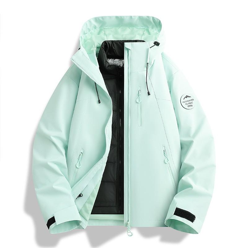 Mens Womens 3-in-1 Waterproof Windproof Hiking Jacket With Removable Down Liner Outdoor Trekking Camping Cycling