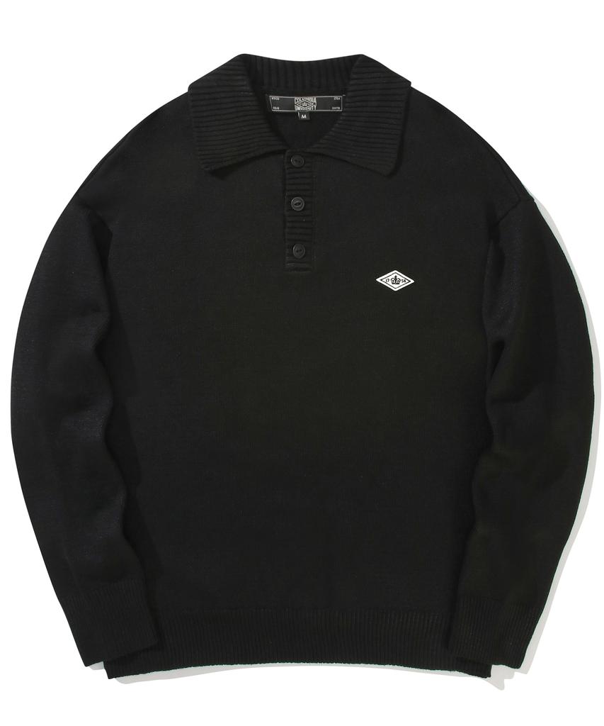 COLUMBIA UNIVERSITY 1754 Crown Over-Fit Half Sweater Black