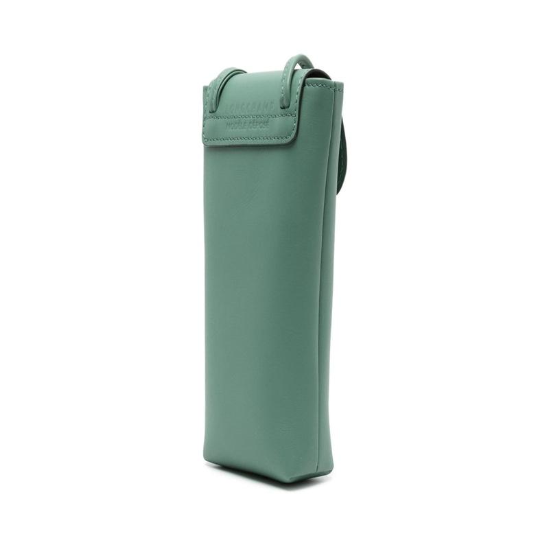 Longchamp Le Pliage Xtra Concave Embossed Logo Cowhide Shoulder Crossbody Mobile Phone Bag Women's Sage Green 34178987D90