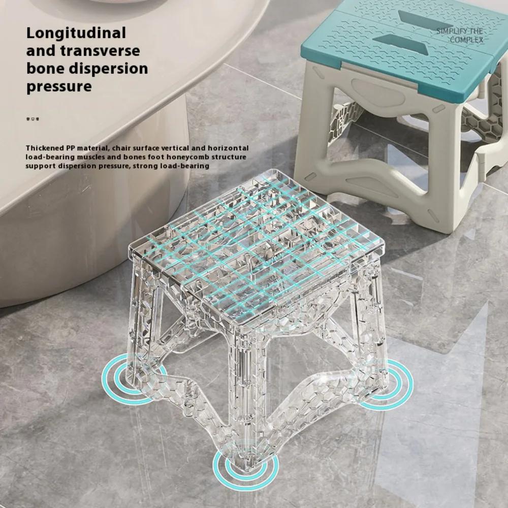 Foldable Plastic Stool Non-Slip Thickened Lightweight Portable for Outdoor Fishing Camping Household Living Room Space Saving