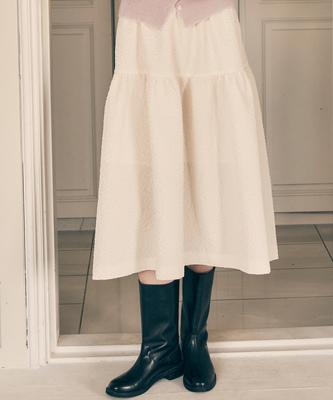 Lora Lora Tiered Long Skirt Ivory