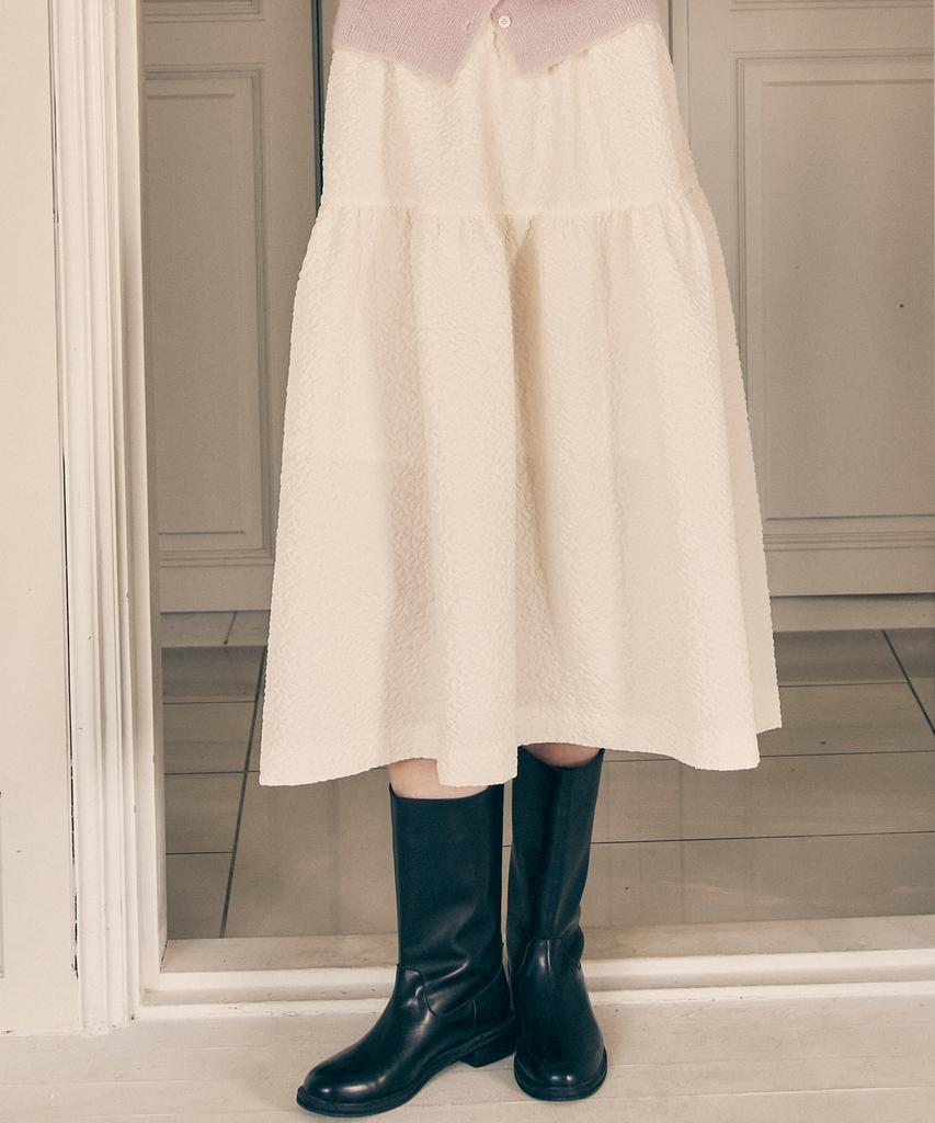 Lora Lora Tiered Long Skirt Ivory