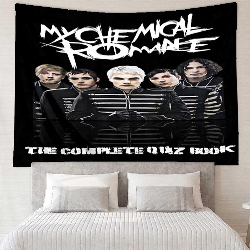 My-Chemical-Romance Print Tapestry, Backdrop, Easy Setup, Ideal for Bedroom, Office & Living Room, with Aesthetic Wall Hanging Decor.