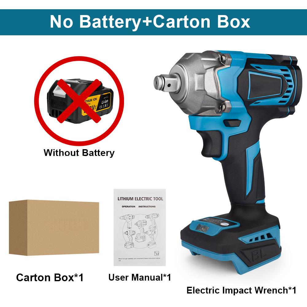 1200W 1/2 Inch Brushless Electric Impact Wrench Cordless Portable Electric Wrench Screwdriver Repair Power Tools