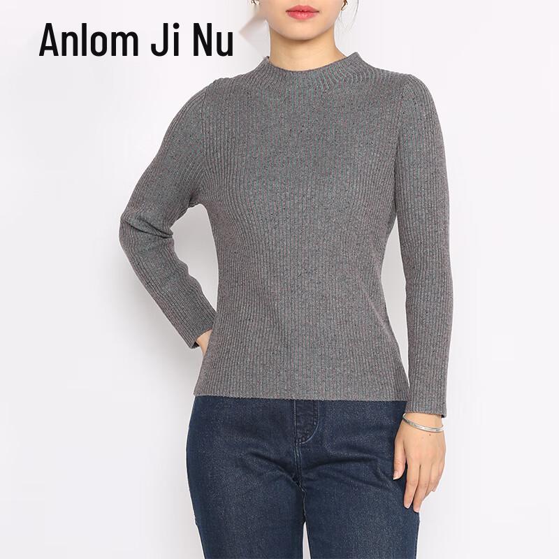 Anlom Women's Mulberry Silk Blend Long Sleeve Knit Top