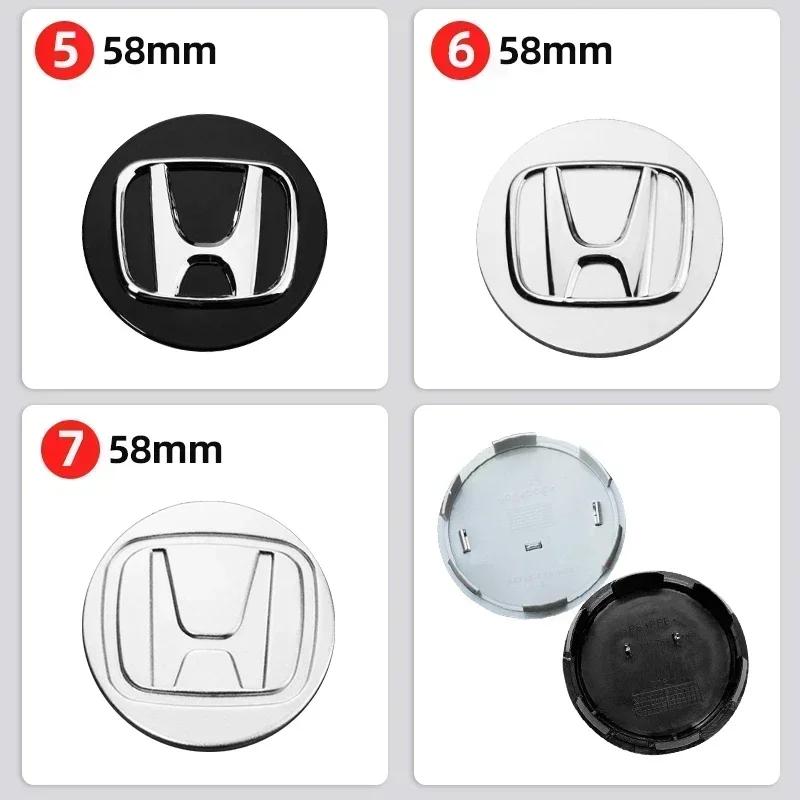 4PCS 58MM/69MM H Car Badge Wheel Center Cover Stickers Hub Caps Decal for Honda Accord Elysion CR-Z Odyssey SPIRIOR CRV