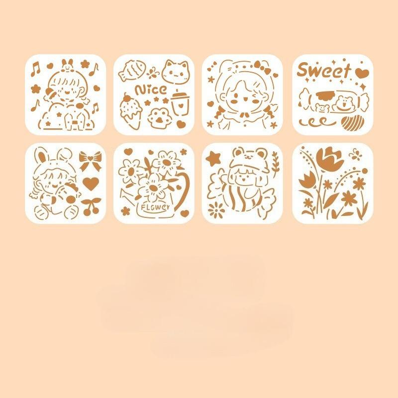 6 Stück/Set Florale Schmetterlings-Schablonenvorlagen für Scrapbook Wand Kleines Kreatives Design DIY Deko-Schablonen zum Malen und Dekorieren