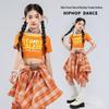 Costum de Dans Jazz Stil Coreean pentru Fete - Set Top Scurt & Fustă în Carouri
