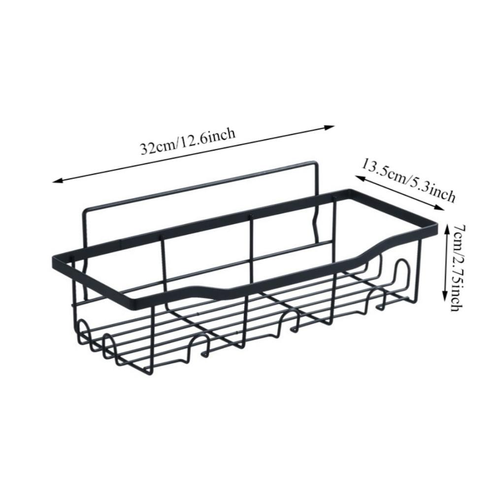 4Pcs/Set 6-Hook Style Punch-Free Carbon Steel Storage Basket Bathroom Draining Organization Rack