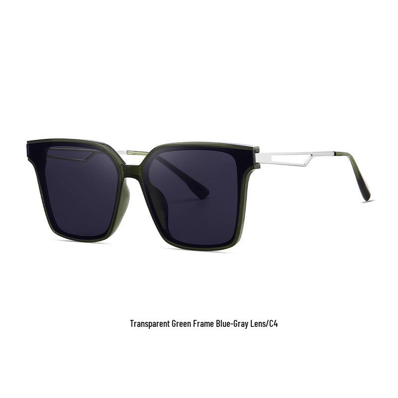 Women's Retro Square Acetate Sunglasses: Large Frame, High-End Feel, Face Slimming, Sunshade & Driving-Specific.