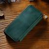 Hard Shell Leather Pencil Case Zipper Pen Case 3 Pen Slots Large Compartment
