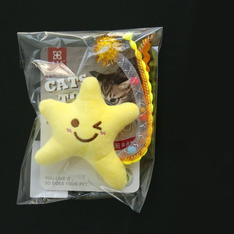 Cat Chew Plush Toy Simulation Plush Star Catnip Dental Cleaning Kitten Toy Chew-resistant Interactive Cat Toy
